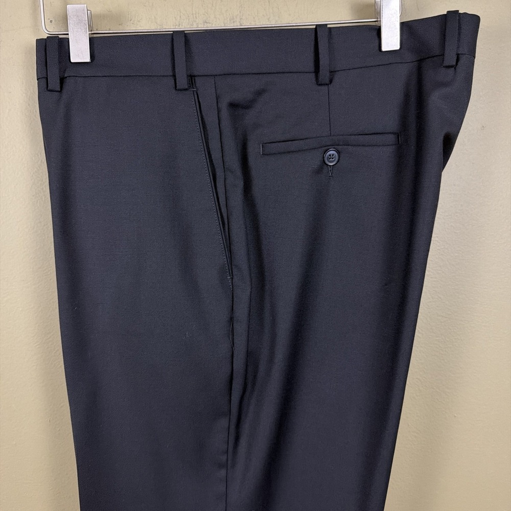 Peter Millar Men's Flynn Classic Fit Solid Wool Black Dress Pants Sz. 40W